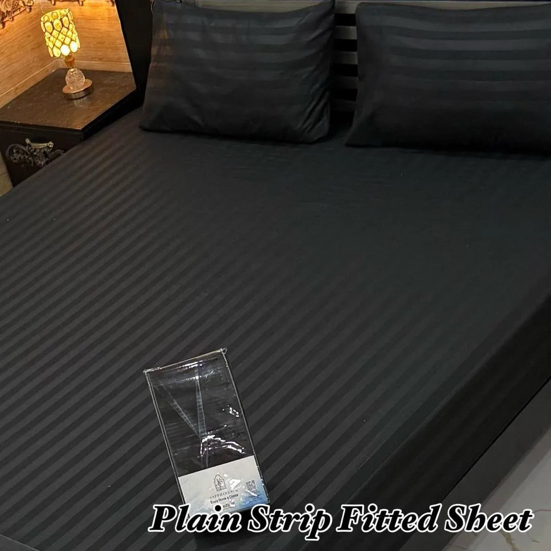 Black Strip Printed Cotton Sheet for Bed