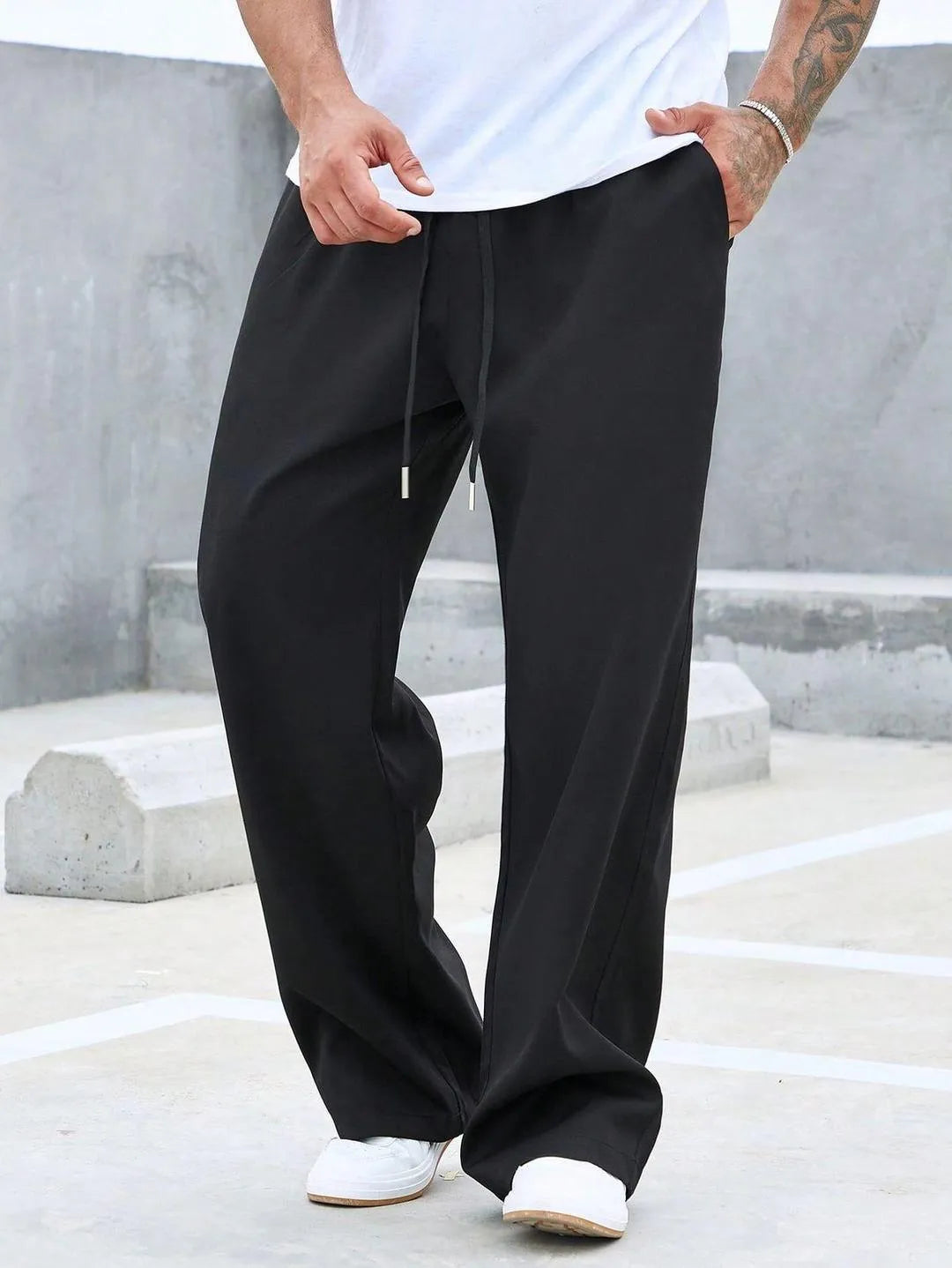 Men's Micro Plain Trouser Black Medium to 2XL