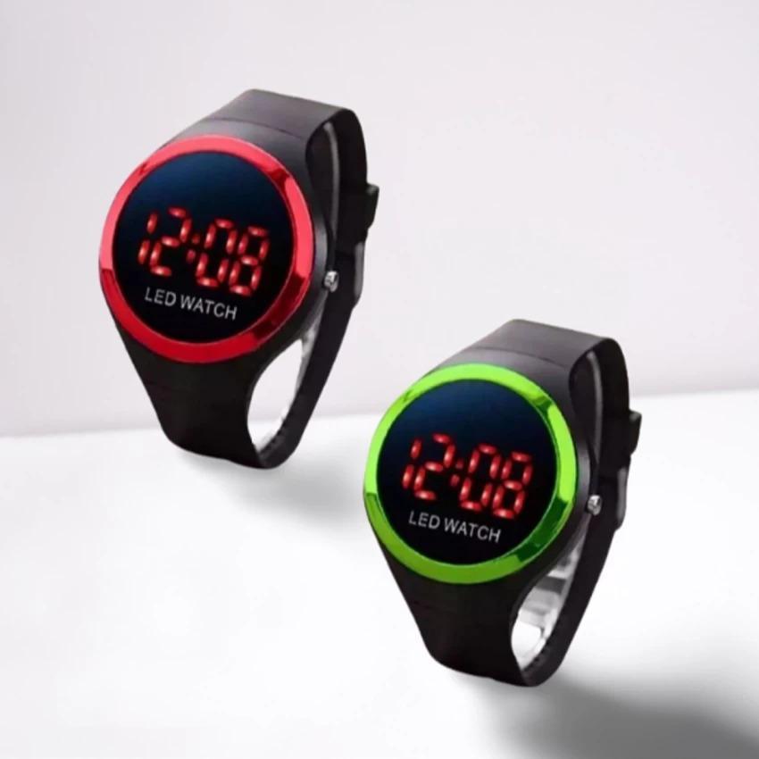 LED Watch for Boys Girls Black Silicone Casual Sport