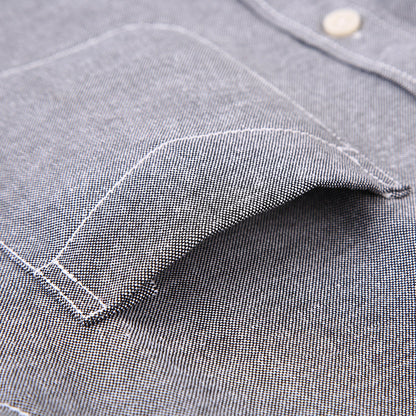 Men's Blue Oxford Long Sleeve Shirt Casual Business