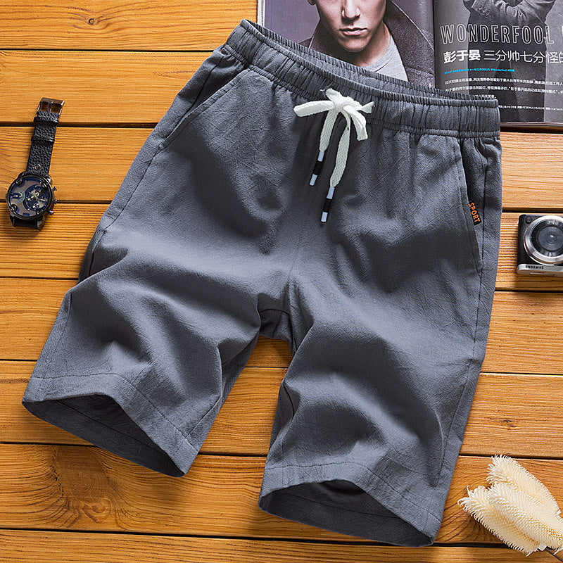 Men Casual Linen Shorts Olive Green New