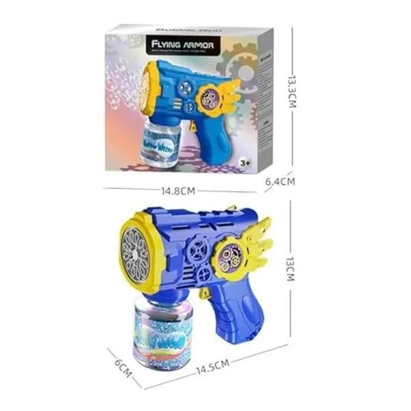 Kids Bubble Gun with LED Light & 100ML Solution