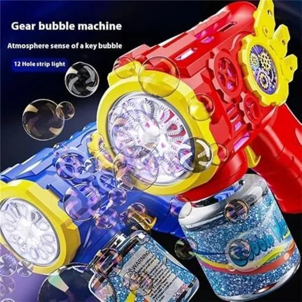 Kids Bubble Gun with LED Light & 100ML Solution
