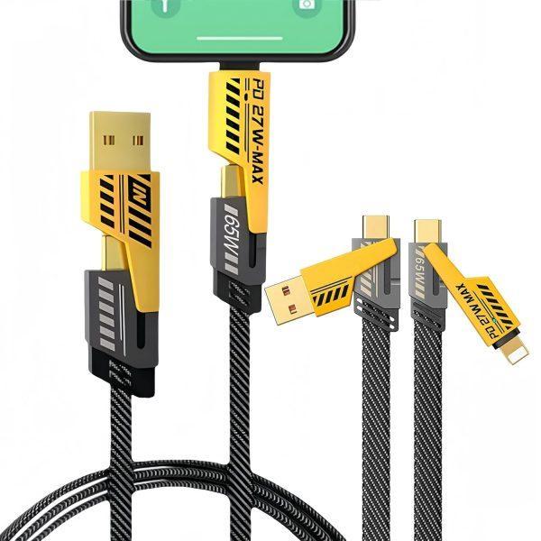 4-in-1 Fast Charging Cable 65W PD Compatible