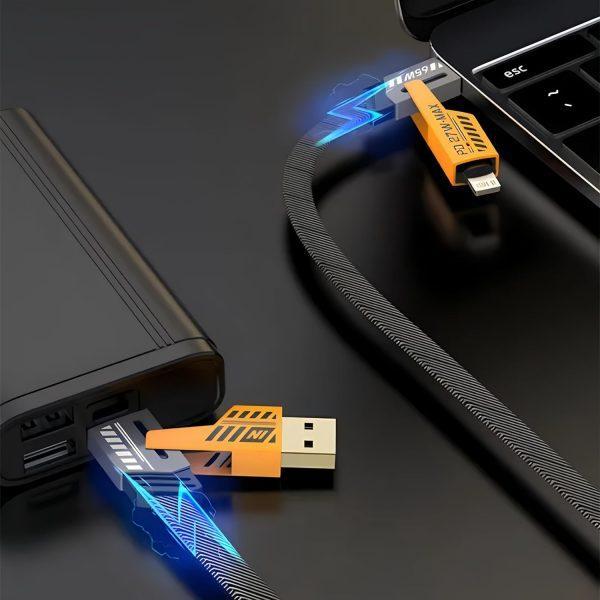 4-in-1 Fast Charging Cable 65W PD Compatible