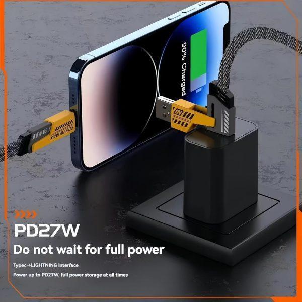 4-in-1 Fast Charging Cable 65W PD Compatible