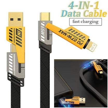 4-in-1 Fast Charging Cable 65W PD Compatible