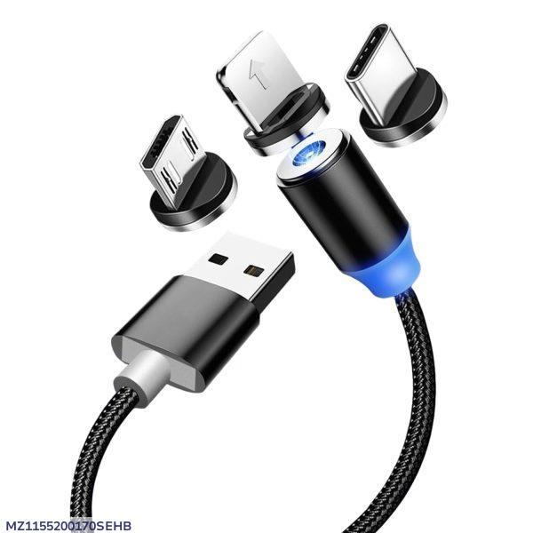 3-in-1 Magnetic Fast Charging Cable for Android iPhone Type-C