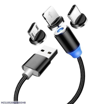 3-in-1 Magnetic Fast Charging Cable for Android iPhone Type-C