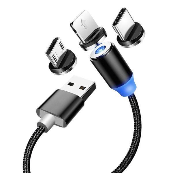 3-in-1 Magnetic Fast Charging Cable for Android iPhone Type-C