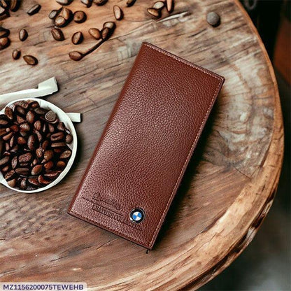 Men's Premium PU Leather Wallet Brown Emblem