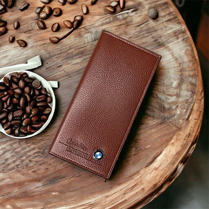 Men's Premium PU Leather Wallet Brown Emblem