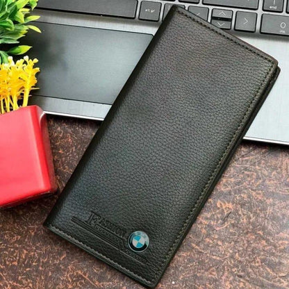 Men's Premium PU Leather Wallet Brown Emblem