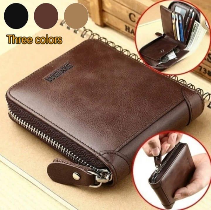 Men's Genuine Leather Wallet Brown Compact Daily Carry