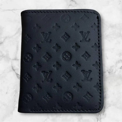 Men's Leather Wallet with LV Pattern Black