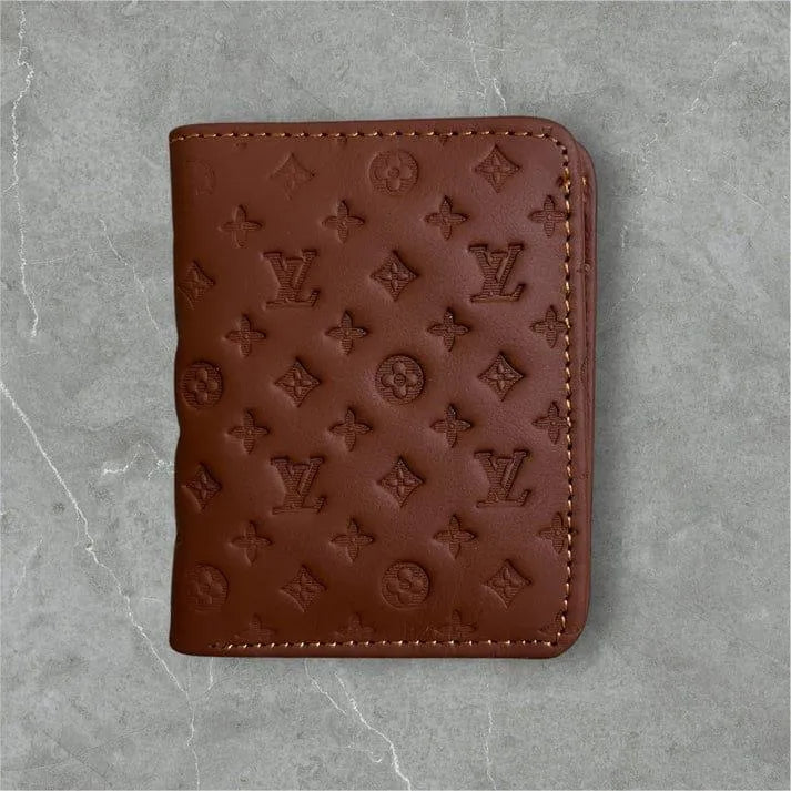 Men's Leather Wallet with LV Pattern Black
