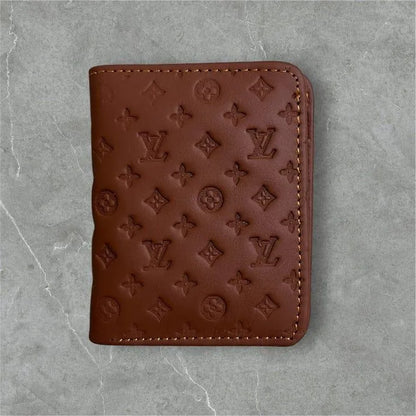 Men's Leather Wallet with LV Pattern Black