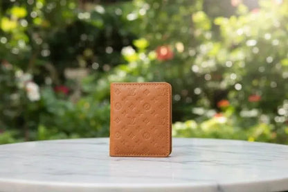 Men's Leather Wallet with LV Pattern Black
