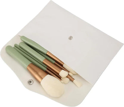 2 in 1 Makeup Brushes Set White Silver Case
