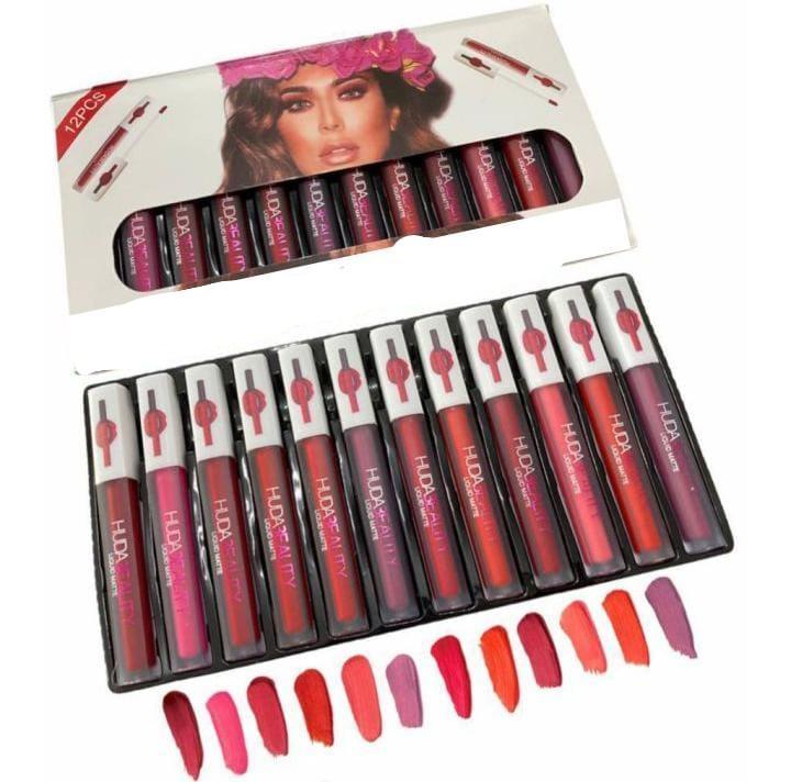 Matte Lip Gloss Set 12 Shades Waterproof Long Lasting