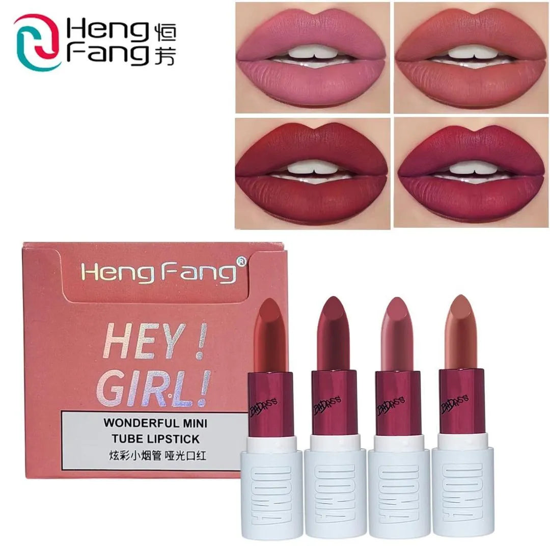 Hey Girl Lipstick Set - Long Lasting, Velvety, Multicolor Shades