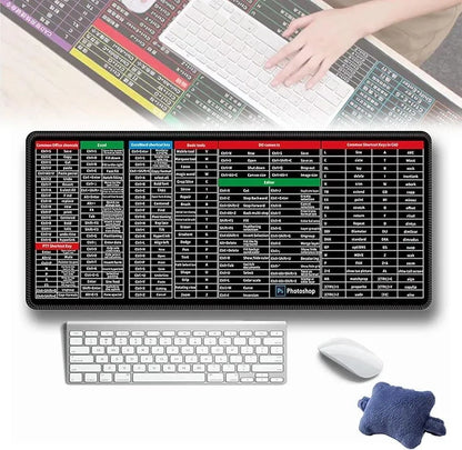Premium Black Silicone Keyboard Mat with Color-Coded Software Guides
