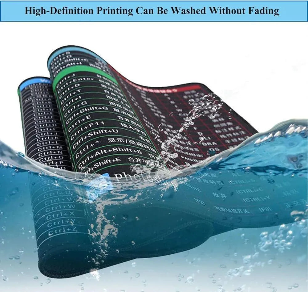 Premium Black Silicone Keyboard Mat with Color-Coded Software Guides
