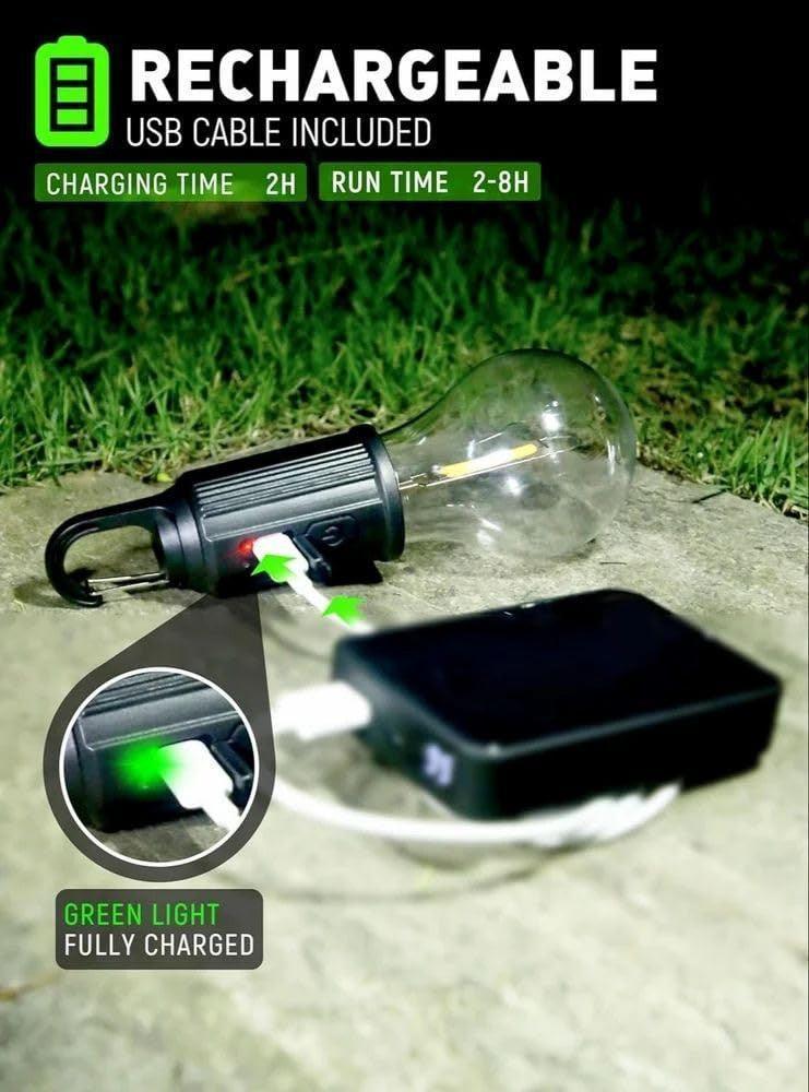 Rechargeable LED Bulb with 3 Modes for Outdoor Camping