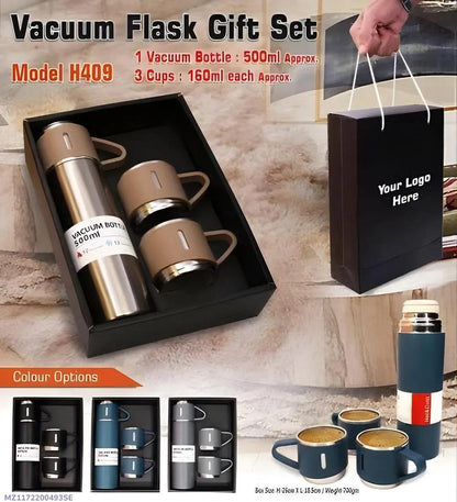 Vacuum Flask Set 4-Piece Stainless Steel Hot Cold