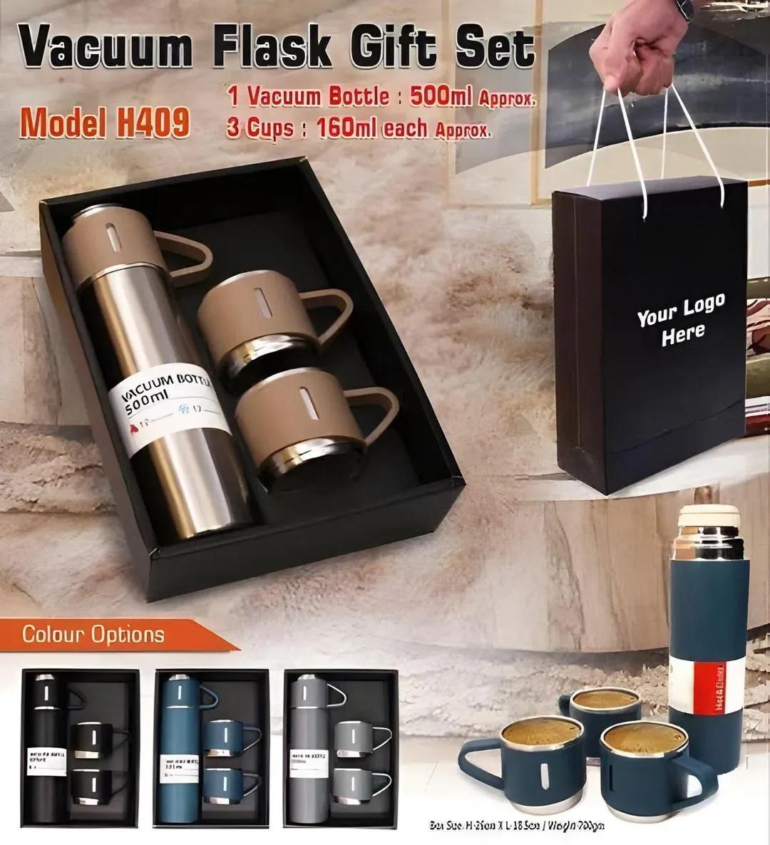 Vacuum Flask Set 4-Piece Stainless Steel Hot Cold