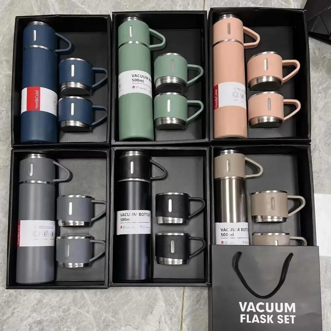 Vacuum Flask Set 4-Piece Stainless Steel Hot Cold