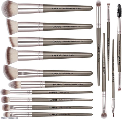 Professional Makeup Brush Set for Beginners & Pros, ABS Plastic, 12-Piece