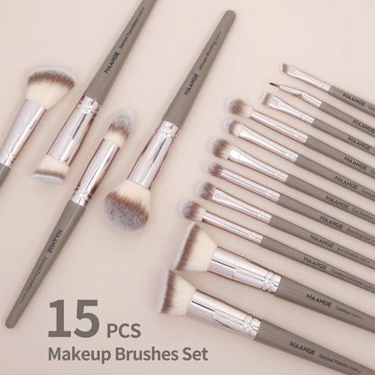 Professional Makeup Brush Set for Beginners & Pros, ABS Plastic, 12-Piece