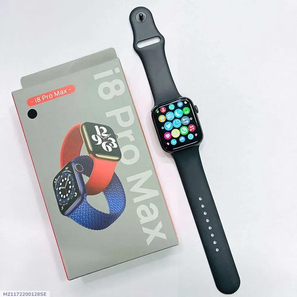 Black Smartwatch with Silicone Band & Fast Charge