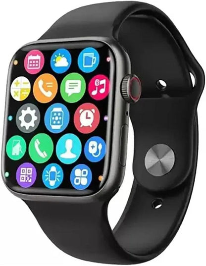 Black Smartwatch with Silicone Band & Fast Charge