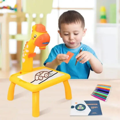 Girl's Plastic LED Projector Art Drawing Table