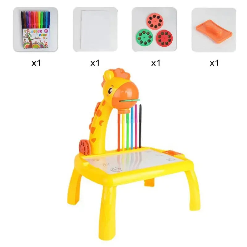 Girl's Plastic LED Projector Art Drawing Table