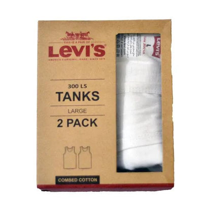 Levi's Cotton Vests Large Pack 2 Pack White