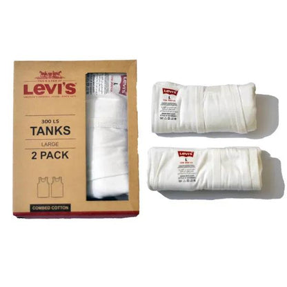 Levi's Cotton Vests Large Pack 2 Pack White