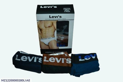 Levi's Cotton Stretch Briefs Navy Brown Black