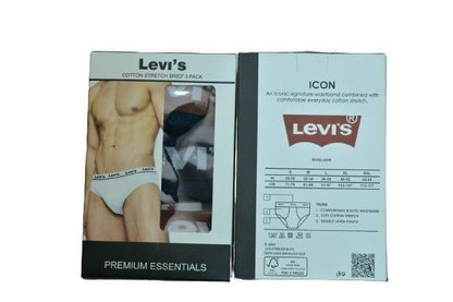 Levi's Cotton Stretch Briefs Navy Brown Black