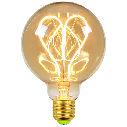 Vintage Heart-Shaped LED Bulbs Gold Black 110V