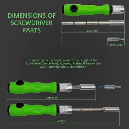 Screwdriver Set 32 Bits Green Handle