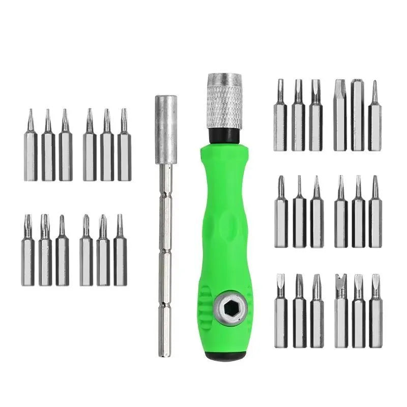Screwdriver Set 32 Bits Green Handle