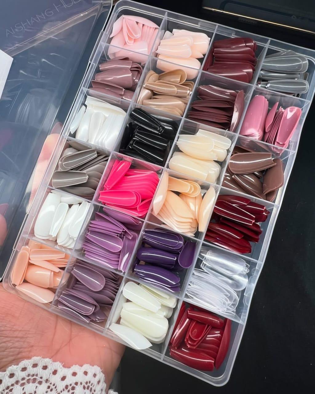 576-Piece Fake Nails ABS Plastic Multicolor Set