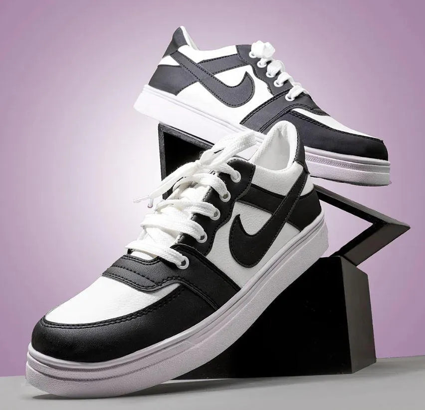 Men Black Rexine Casual Sneakers Size 39-44