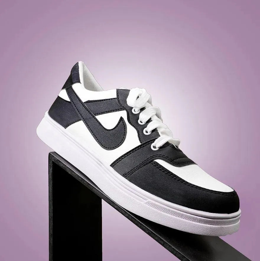 Men Black Rexine Casual Sneakers Size 39-44