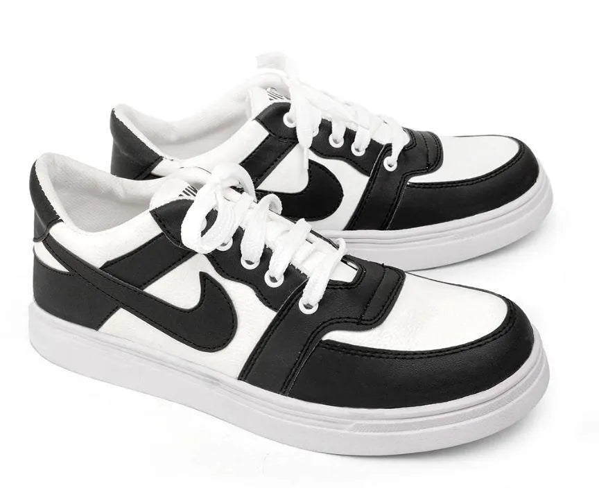 Men Black Rexine Casual Sneakers Size 39-44