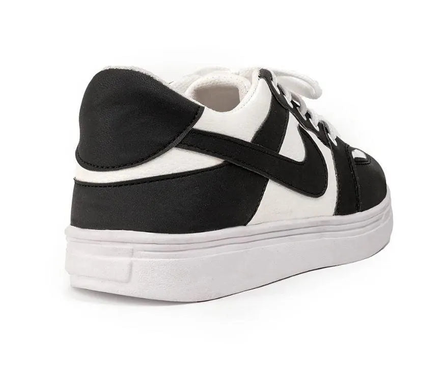 Men Black Rexine Casual Sneakers Size 39-44