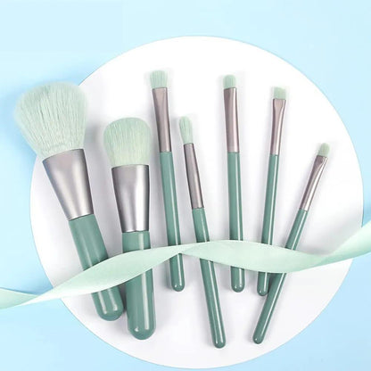 Mint Green 7-Piece Makeup Brush Set for Daily Use